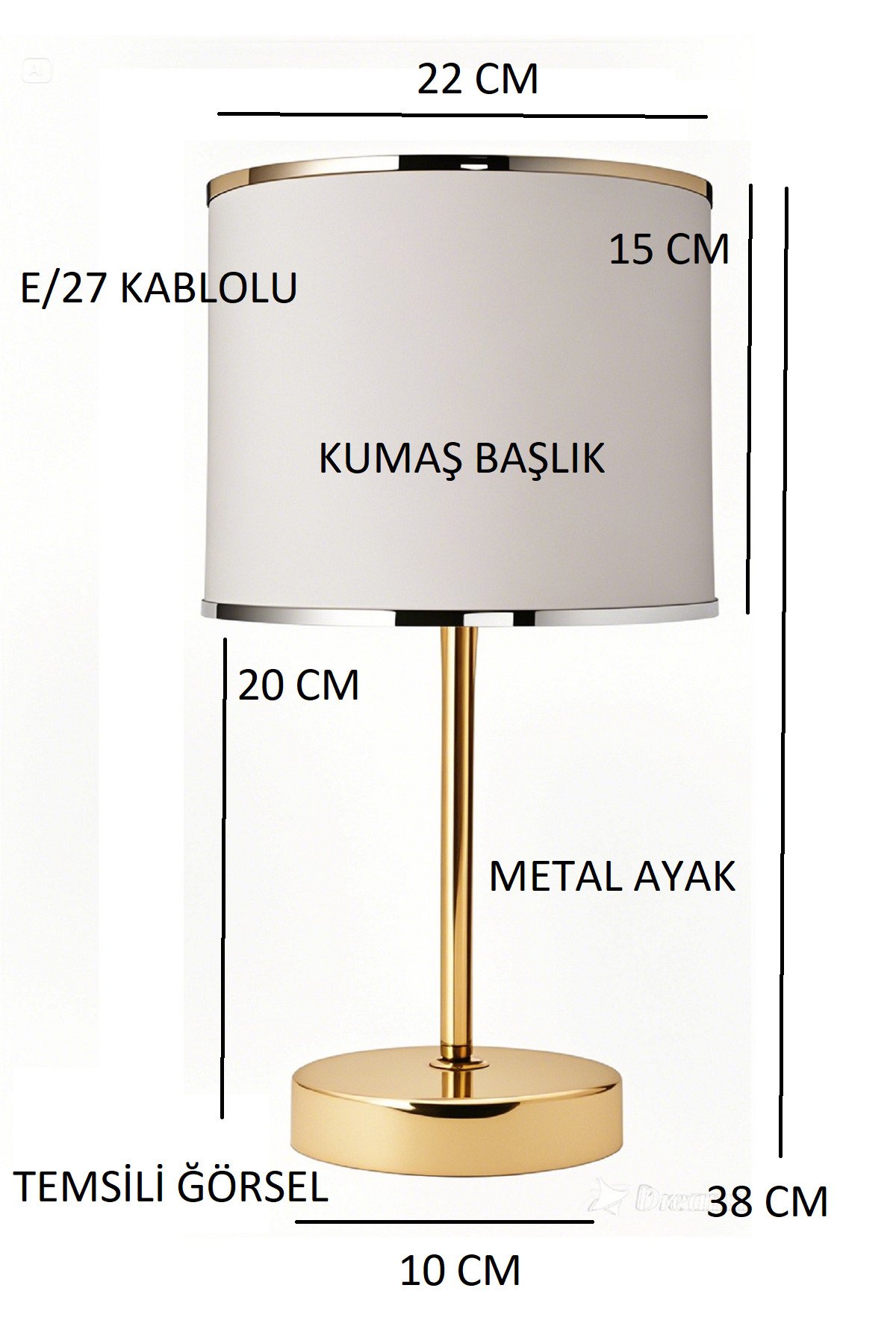 HAYAT ABAJUR KOMİDİN,MASA,BERJER ÜSTÜ GECE LAMBASI - Görsel 2
