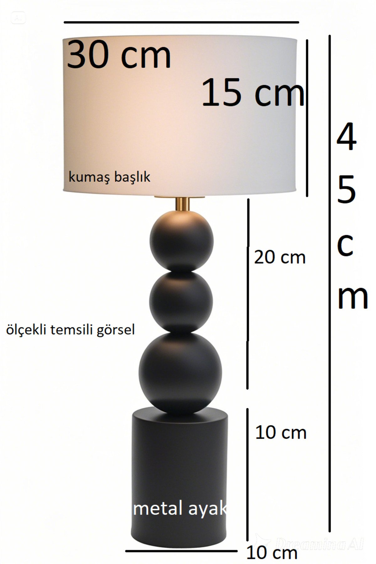 Casa Metal Kumaş Abajur GECE LAMBASI - Görsel 3