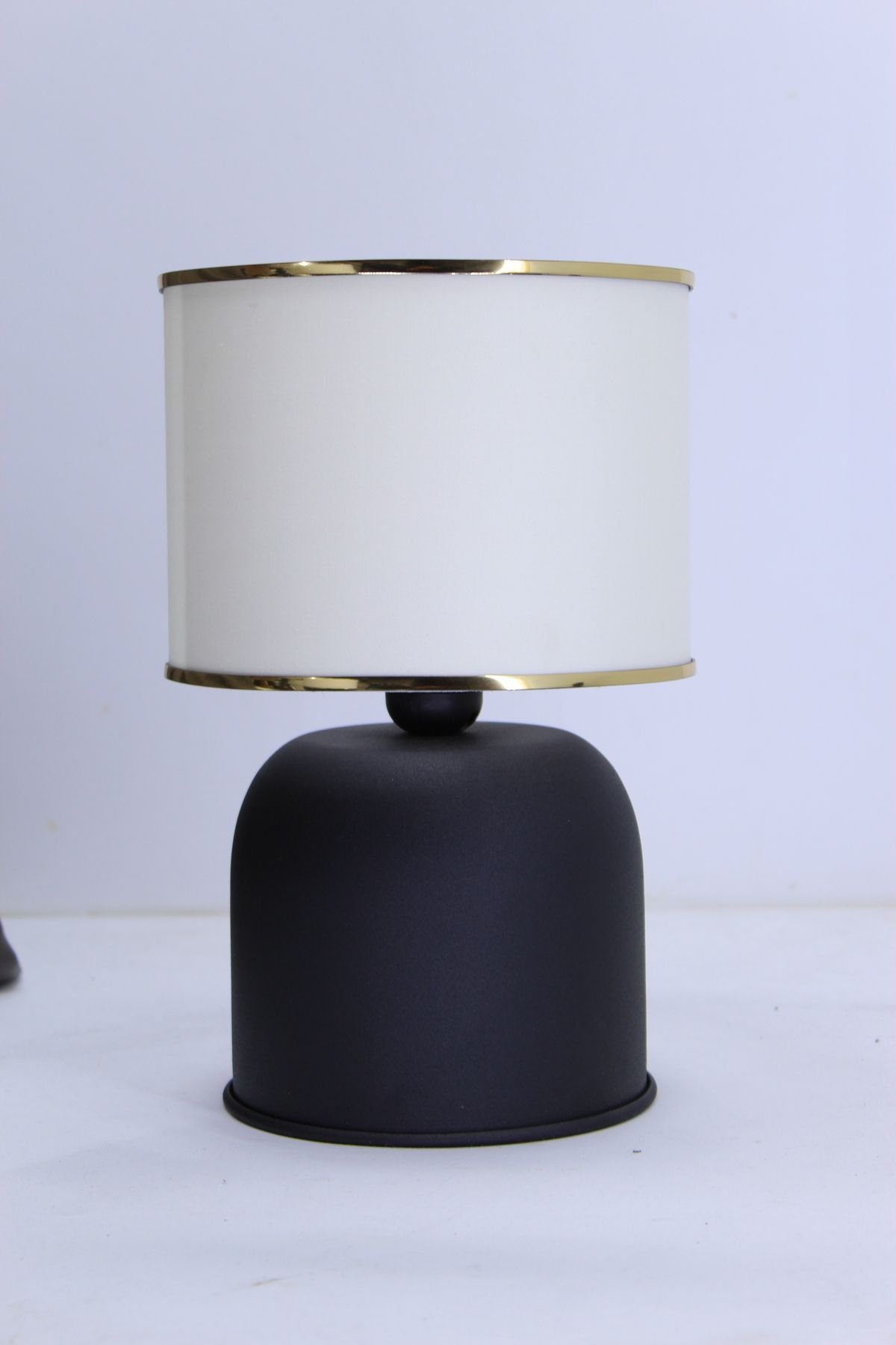 decoratif masa lambası kumaş başlık metal ayak - Görsel 2